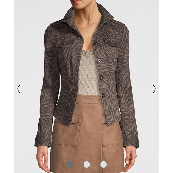 White House Black Market Jackets & Blazers - WHBM denim zebra print moto jacket